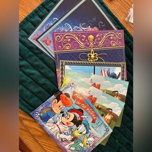 Disney Walt Disney world dining signed postcards NEW mickey Minnie princesses